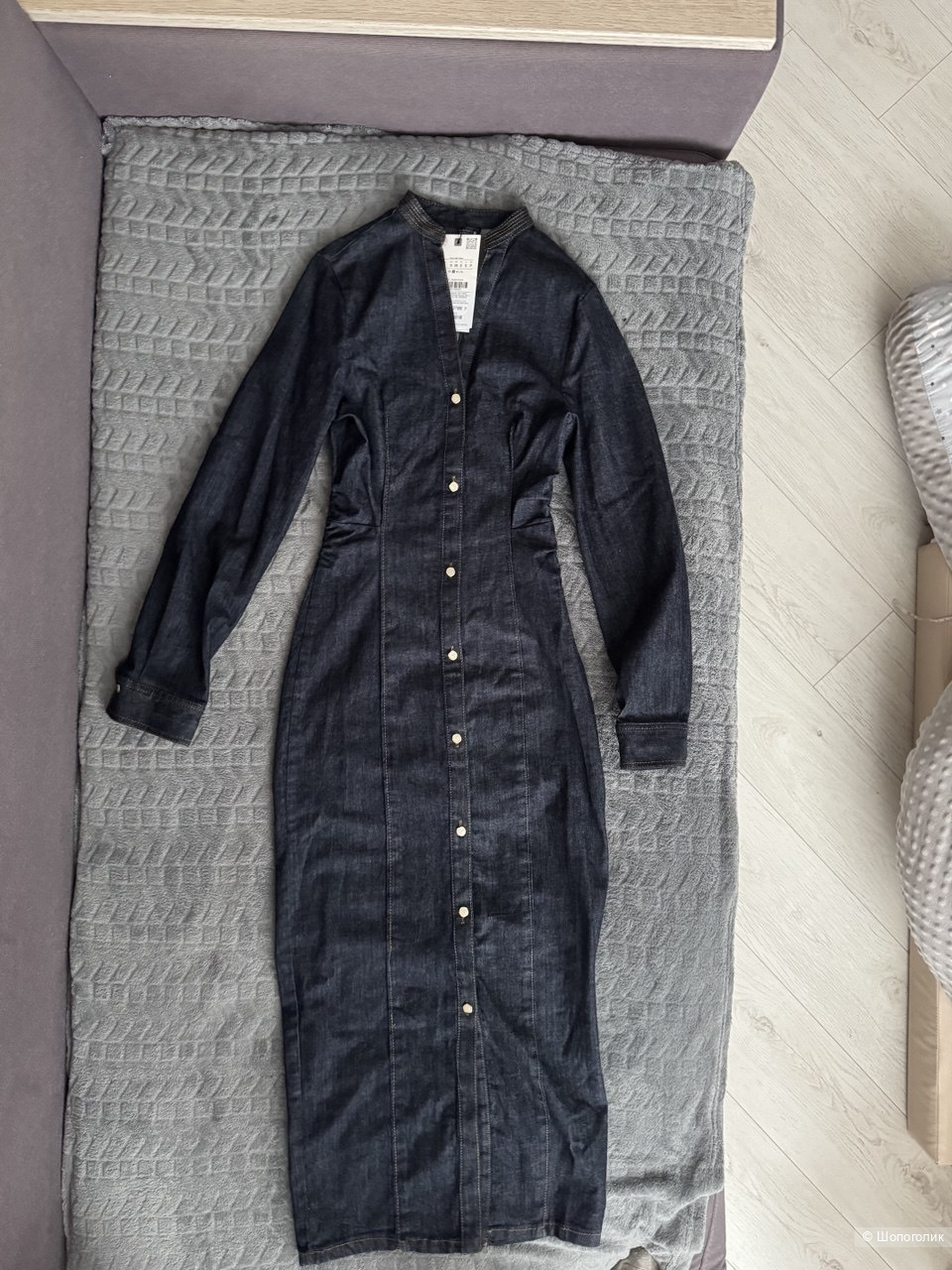 Платье zara из денима S на XS