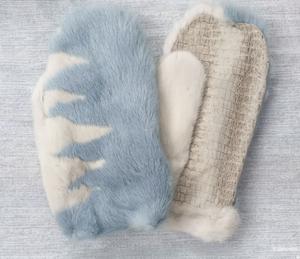 Варежки натуральный мех норки + кожа