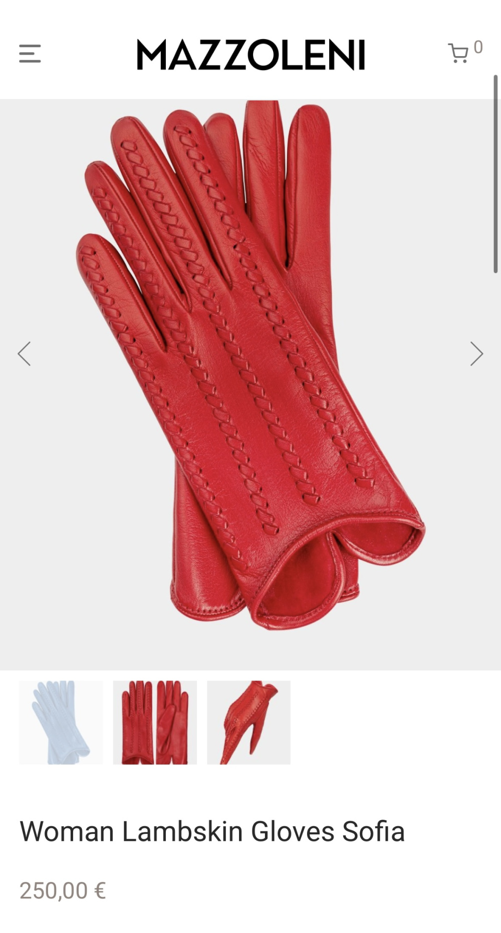 Перчатки Mazzoleni  размер 7,5