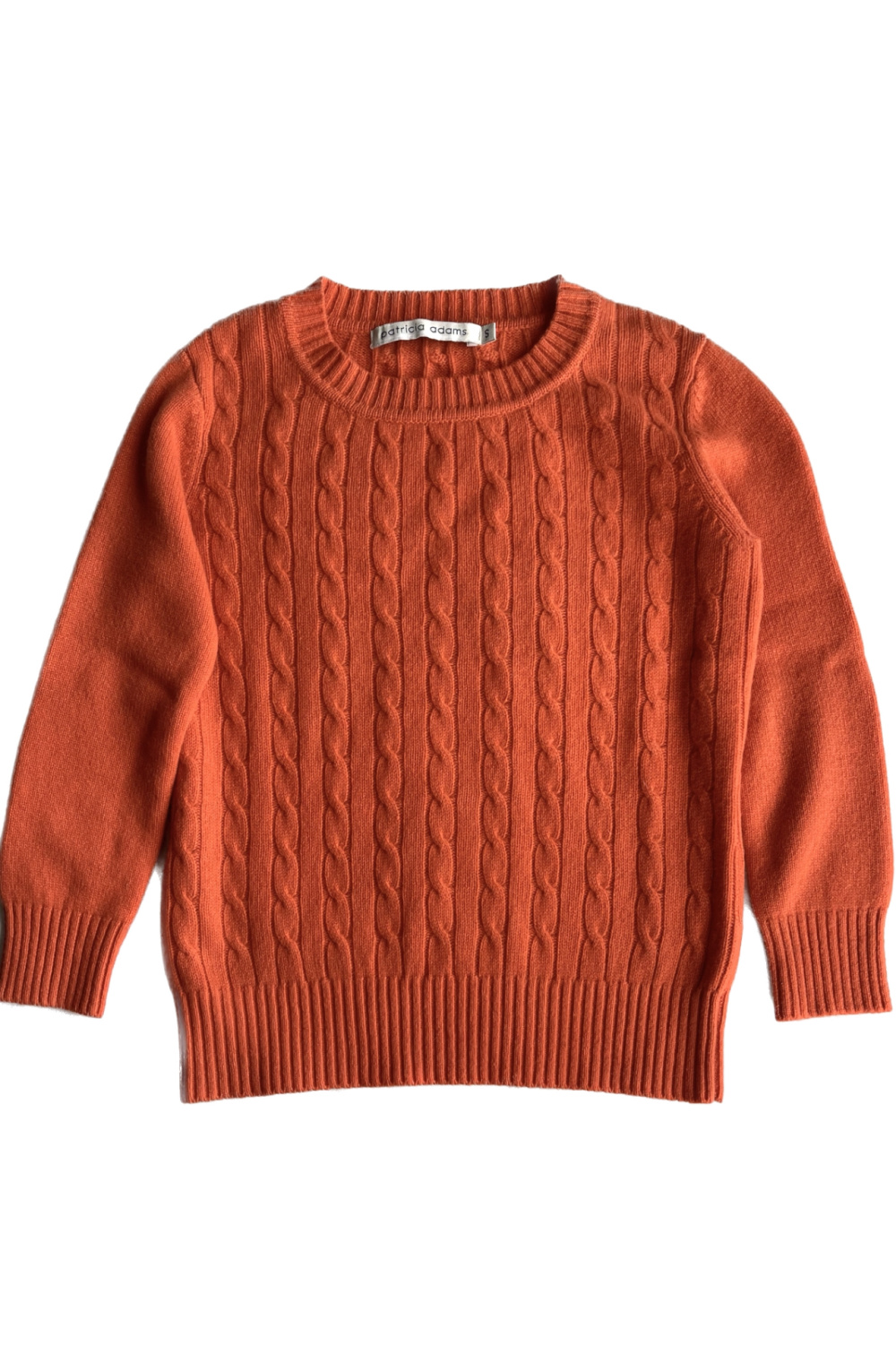 Оранжевый кашемировый свитер в косичку