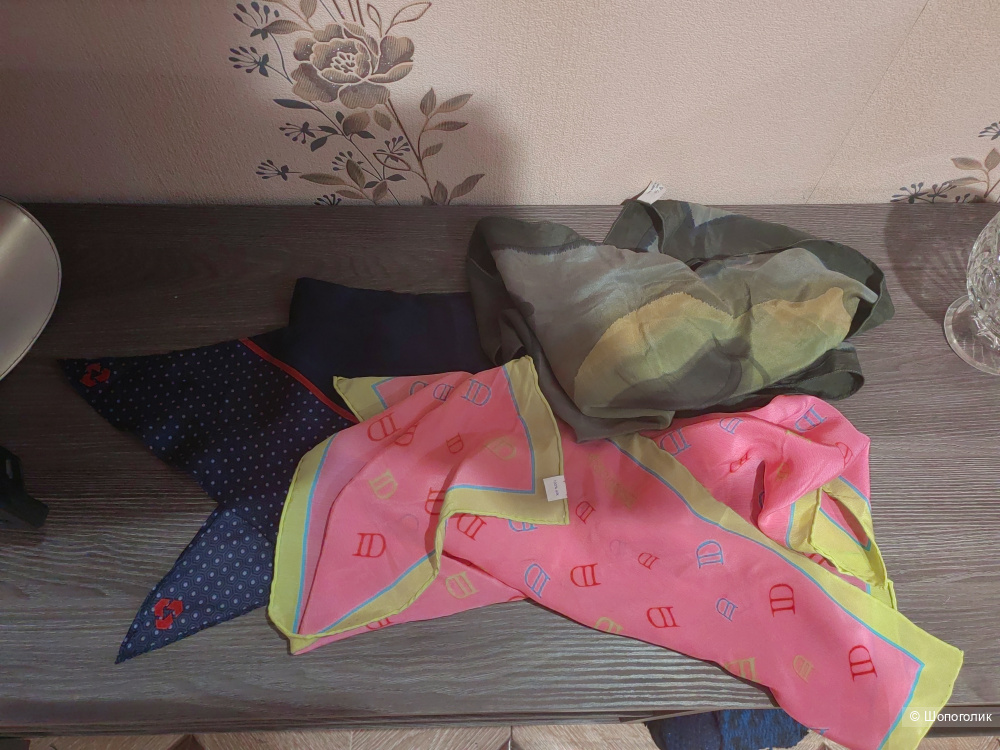 Сет из трёх шёлковых платков, one size, no name