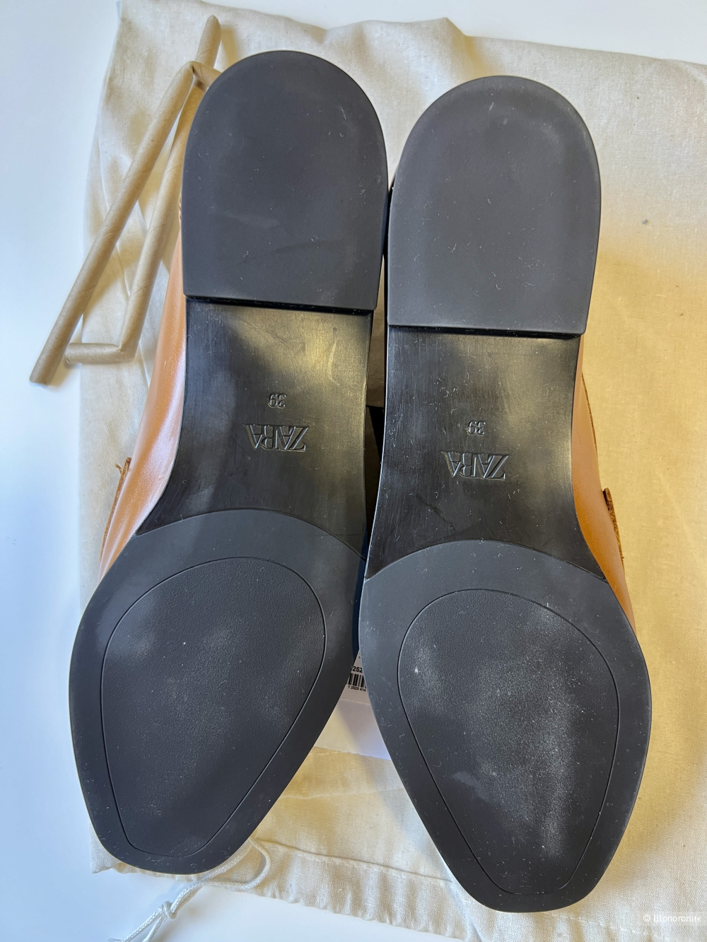 Лоферы Zara кожаные, 39