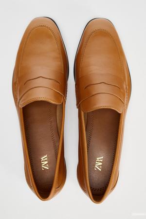 Лоферы Zara кожаные, 39