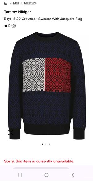 Детский свитер Tommy Hilfiger 15 лет