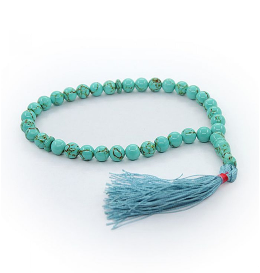 Украшение четки бирюза искусственная