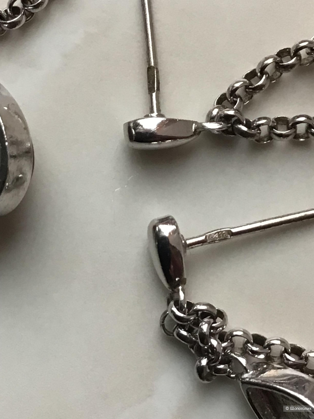 Набор серебряных колье и серег с натуральным тигровым глазом