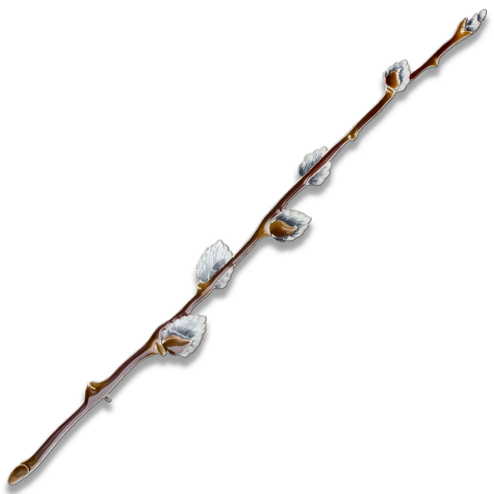 Брошь "Верба" из коллекции Гербарий Татьяны Поляковой, серебро 925