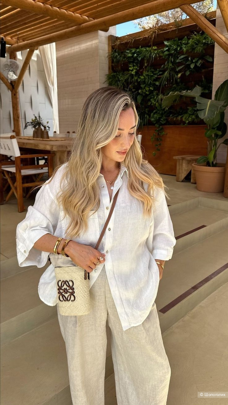 Льняная рубашка Mango/L