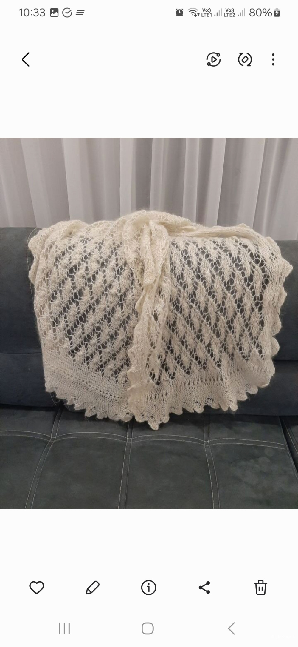 Оренбургский пуховый платок р.м