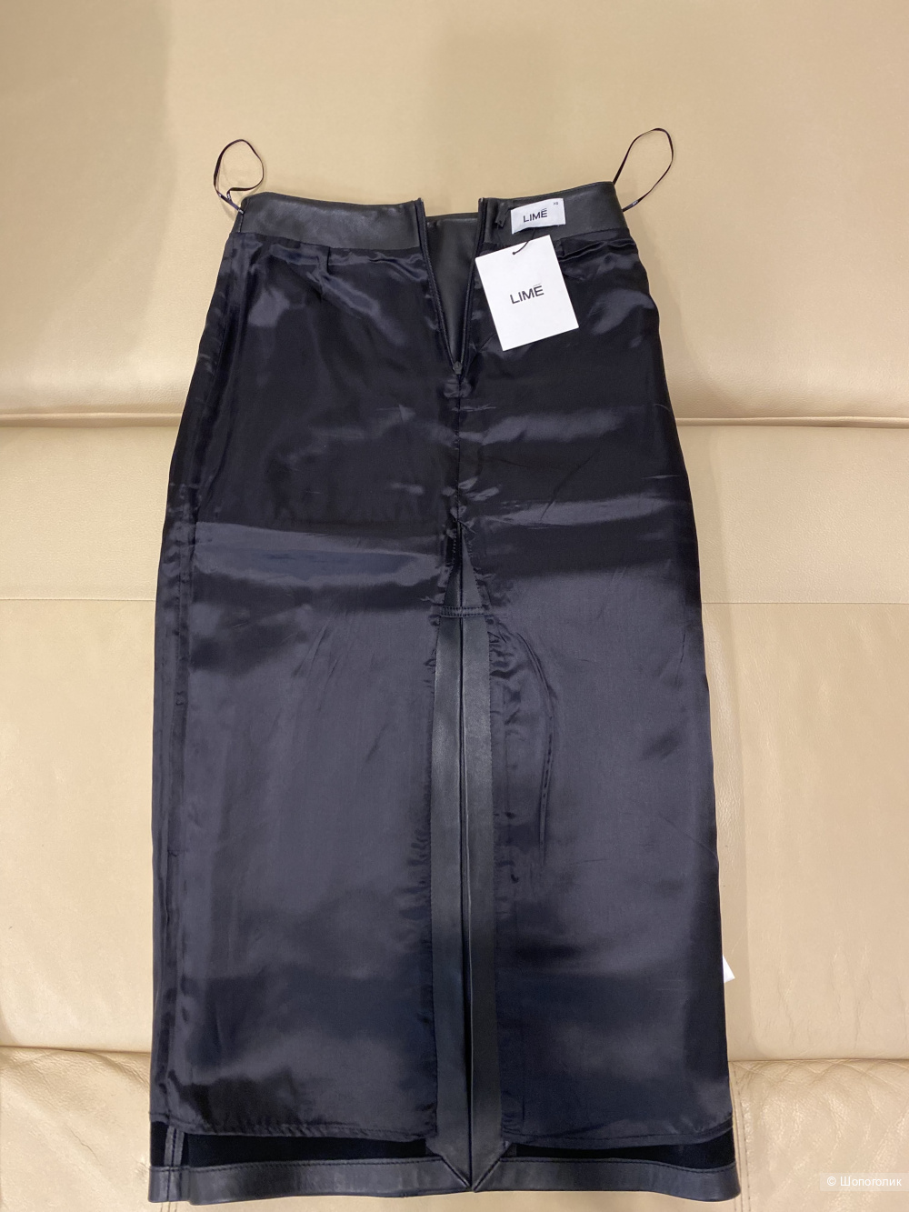 Юбка натуральная кожа, LIME, XS