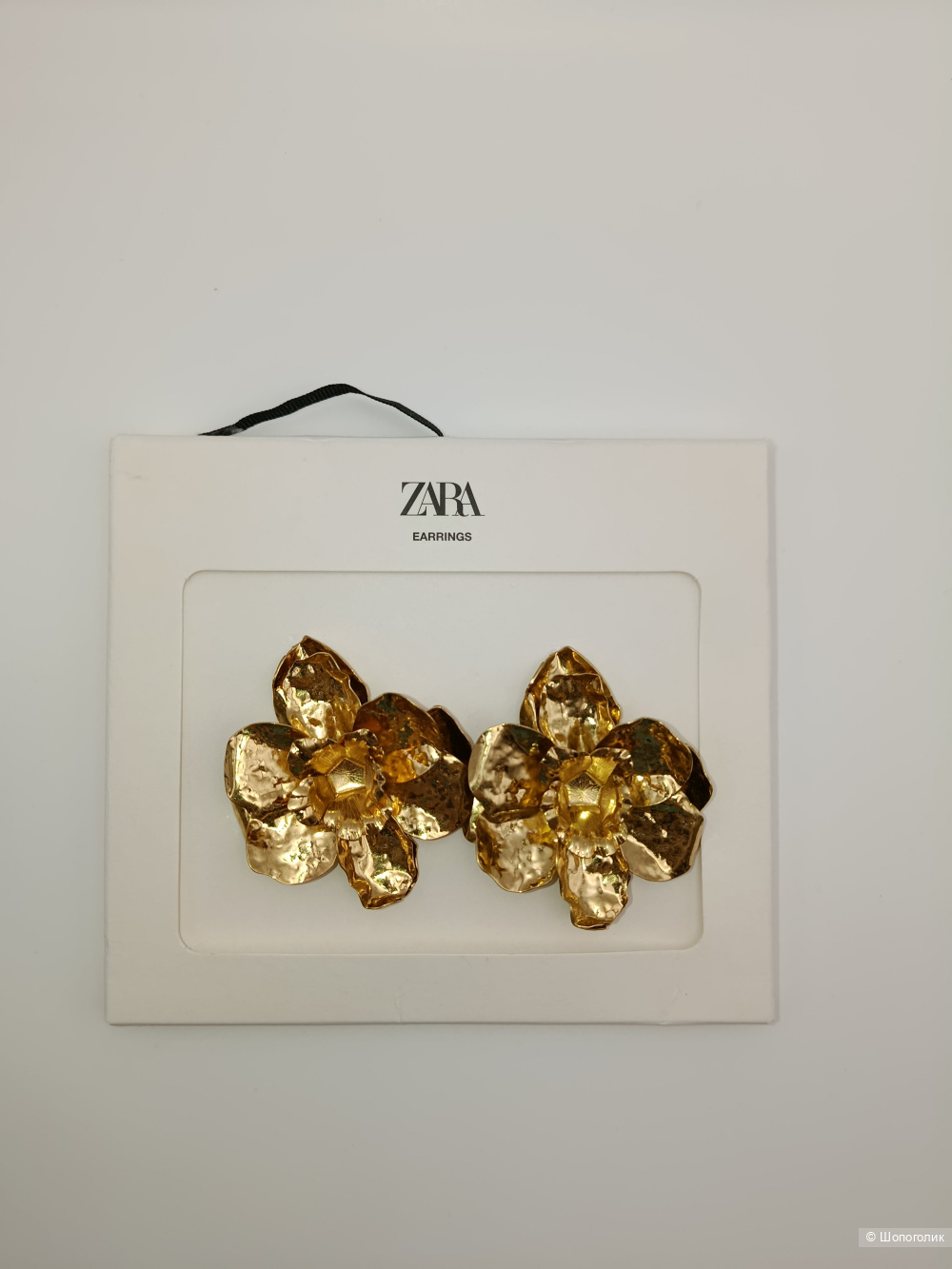 Серьги Zara металический цветок