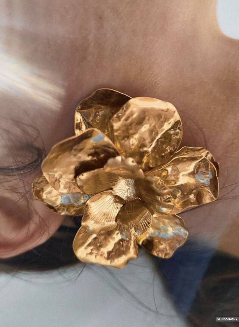 Серьги Zara металический цветок