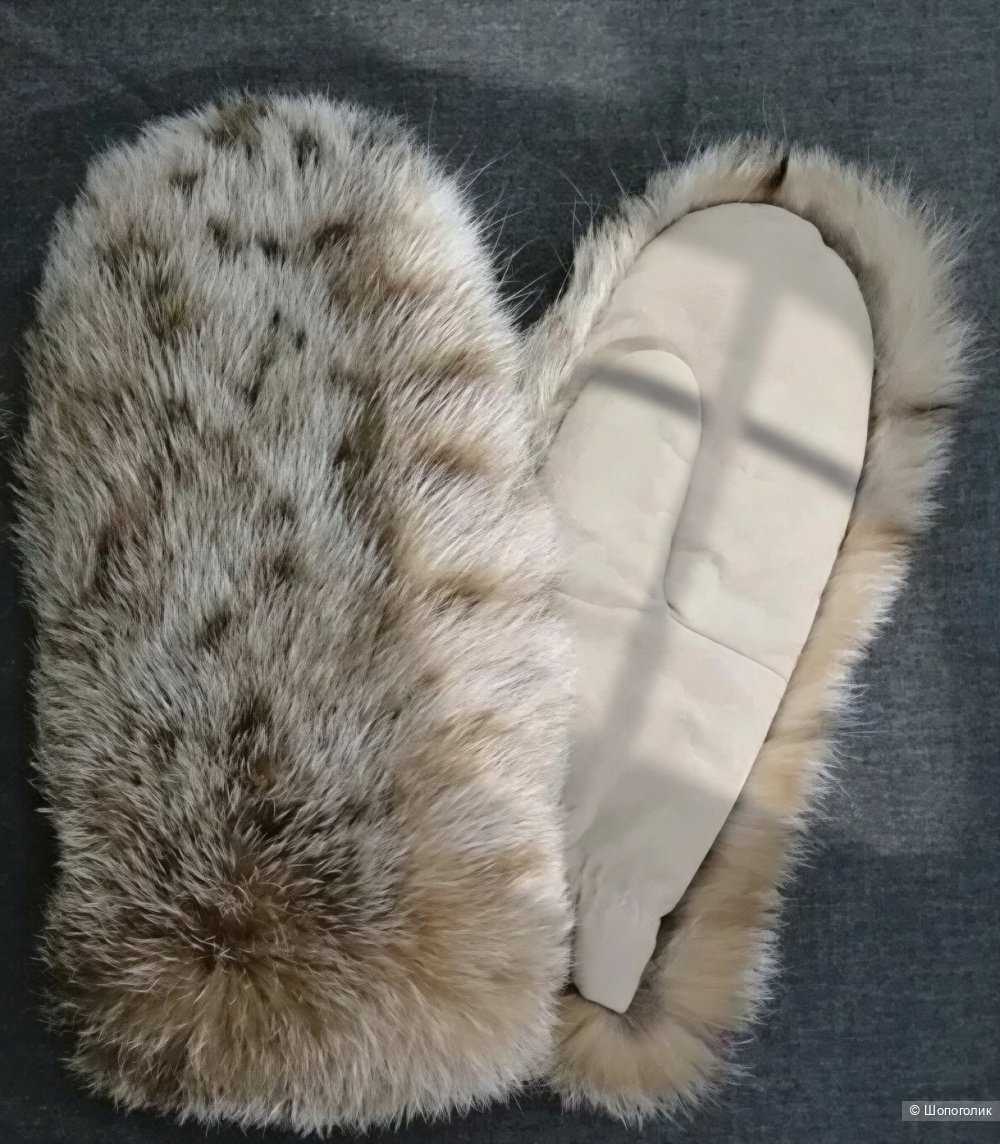 Варежки натуральный мех рыси