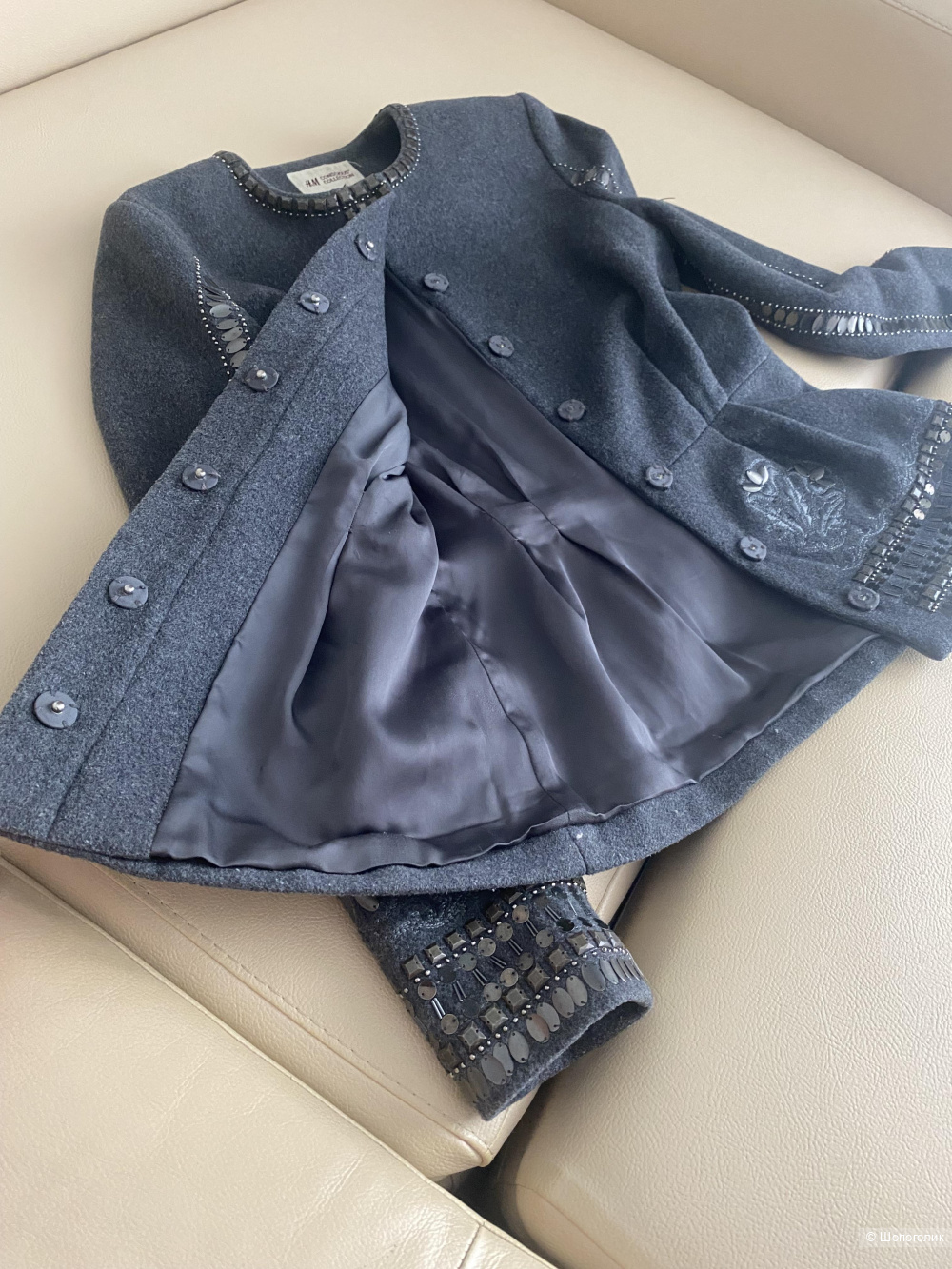 Пальто, пиджак шерстяной, hm, xs