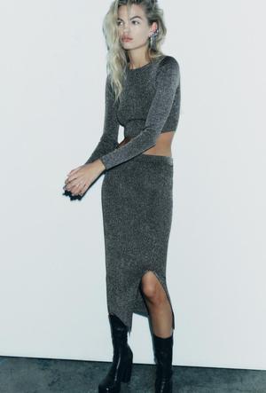 Юбка zara металлик 40-42-44