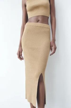 Юбка zara золото металлик 42-44