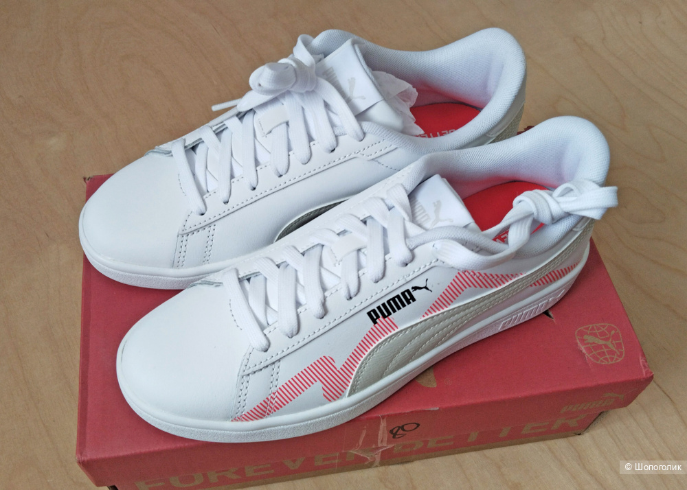 Кожаные кеды Puma Smash размер 36,5 EU 37,5, 24,4 см