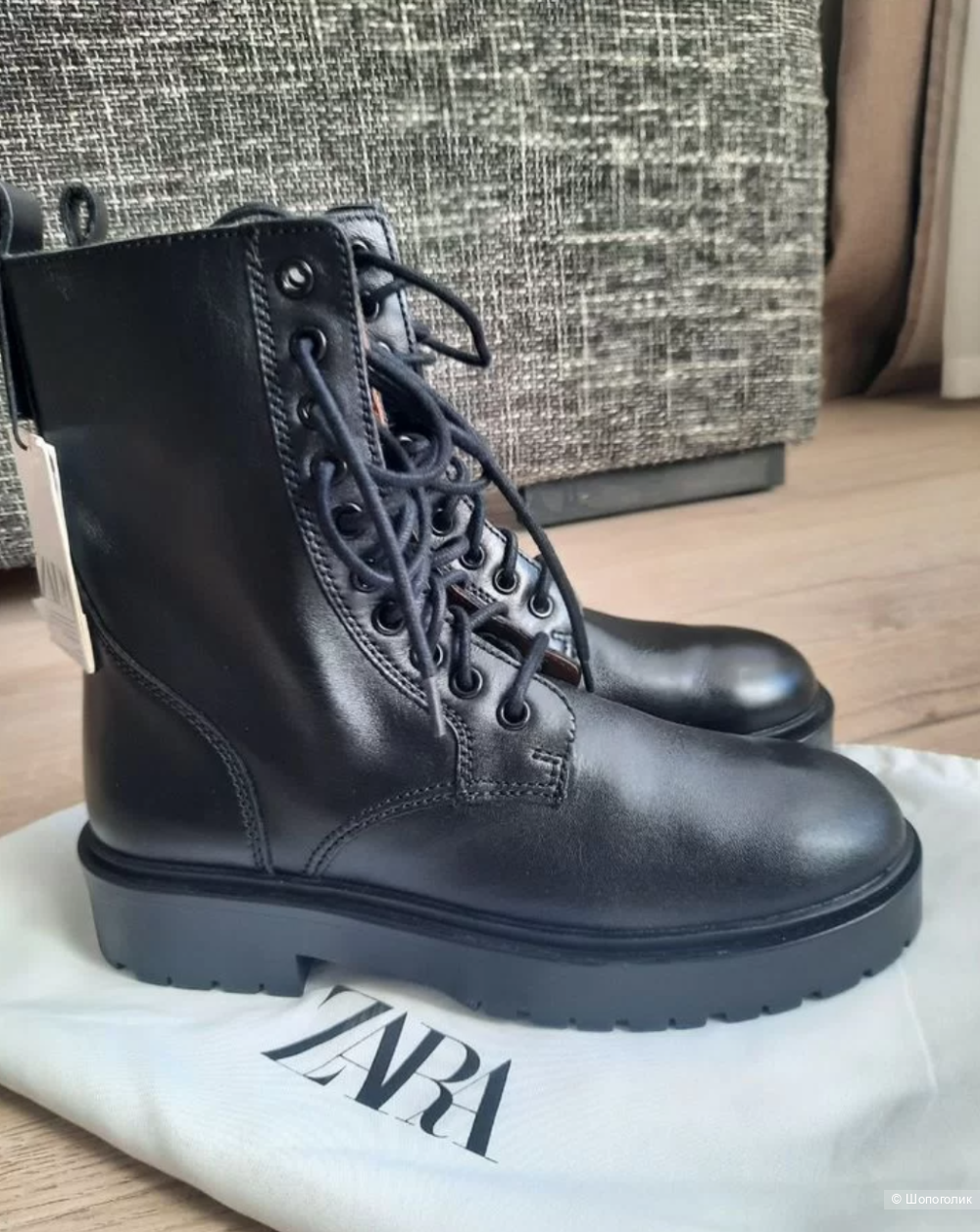 Кожаные ботинки Zara 38