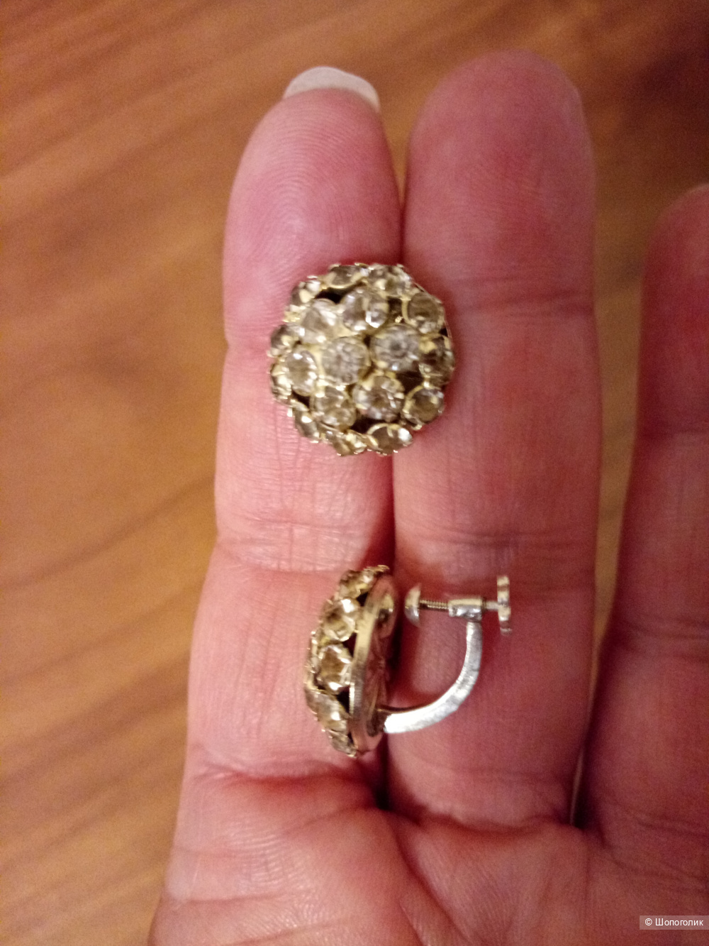 Клипсы винтаж СССР до 1957 года, серебро 875 проба