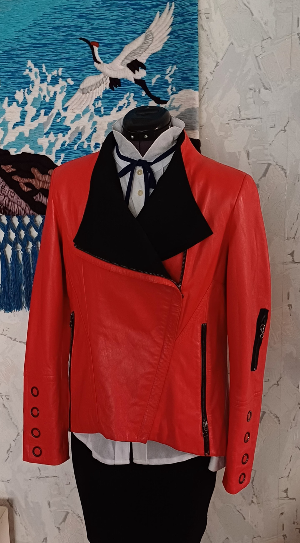 Кожаная куртка Franco  di Marco, 46 размер.