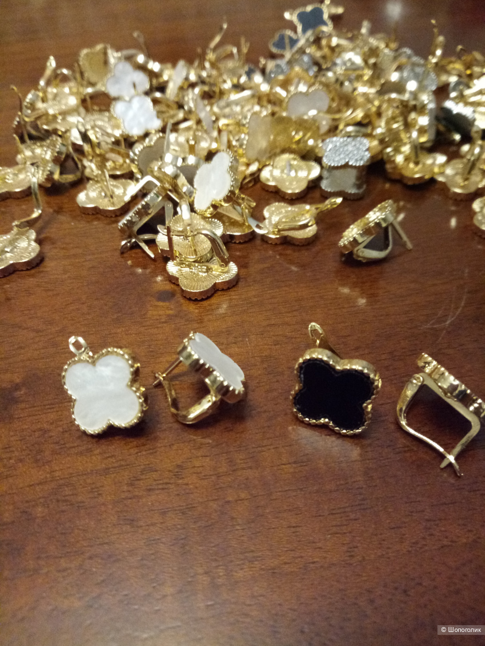 Серьги Ван Клиф Альгамбра ( реплика) , onesize