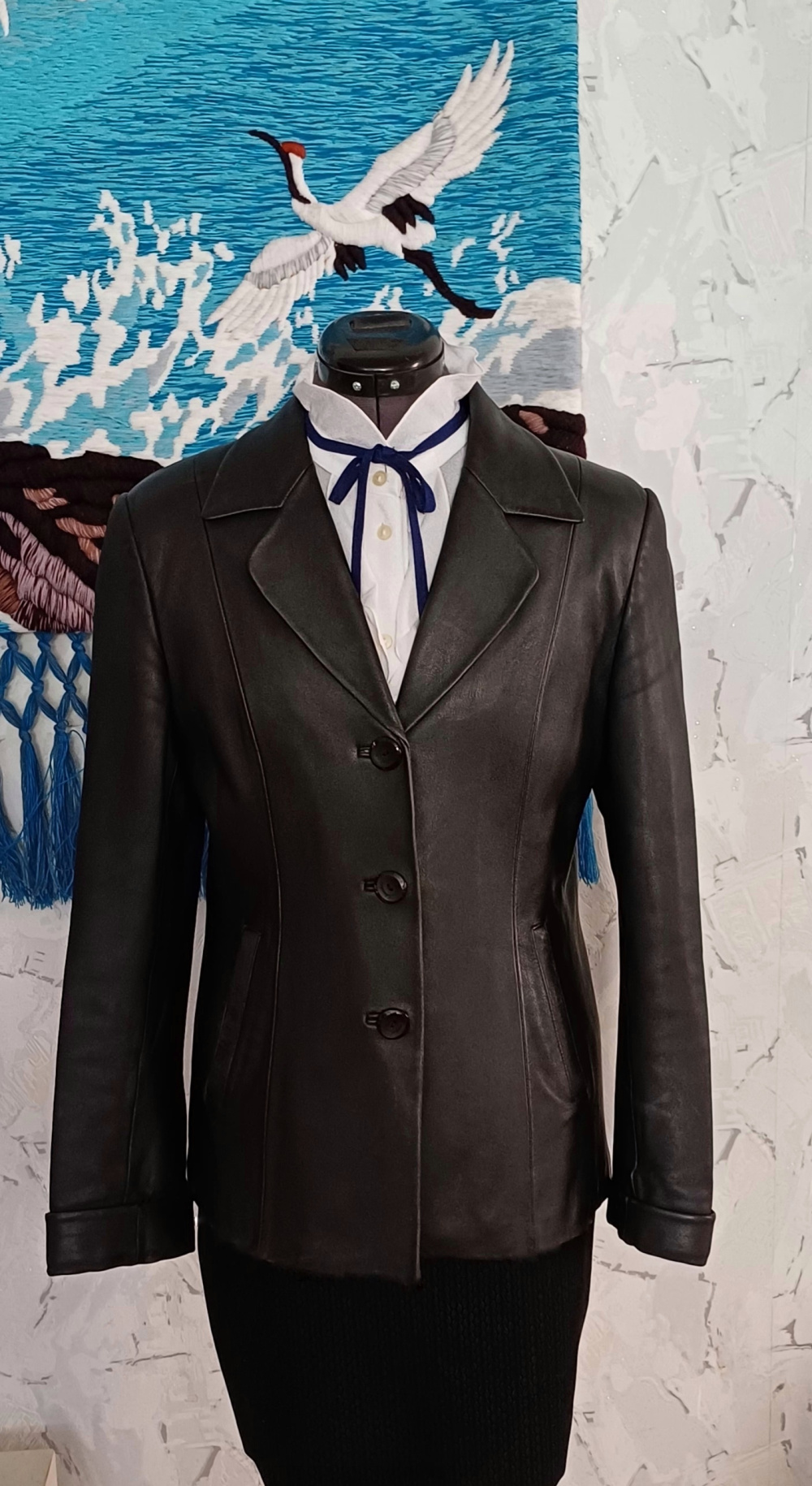 Кожаный пиджак - куртка Smart Guy, 46