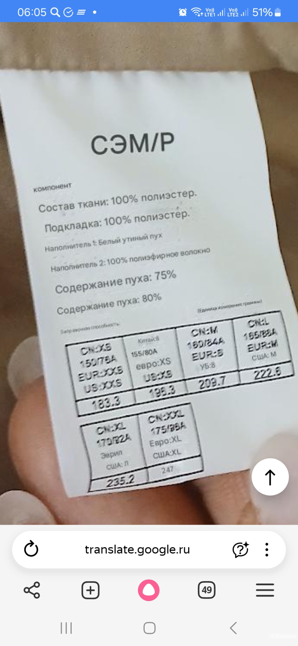 Пуховик Semir р.м