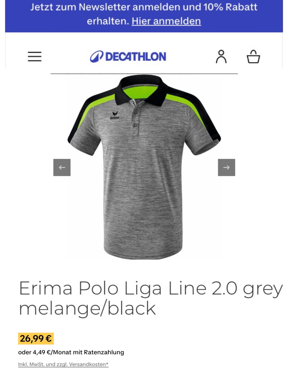 Футболка поло Erima p.L/XL