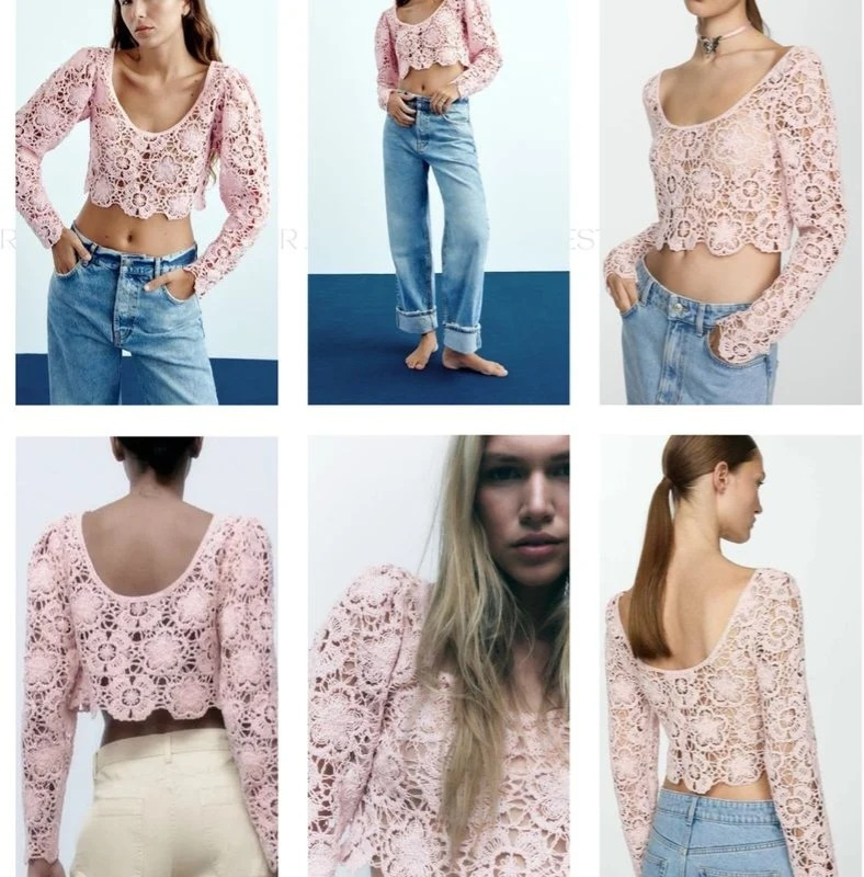 Кофта кружево zara 46