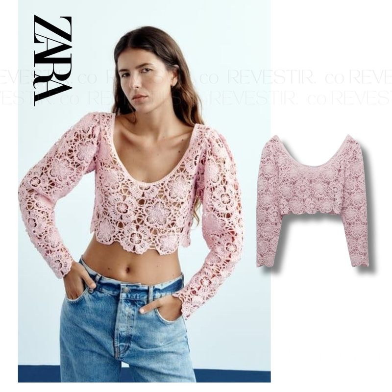 Кофта кружево zara 46