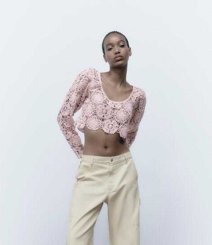 Кофта кружево zara 46