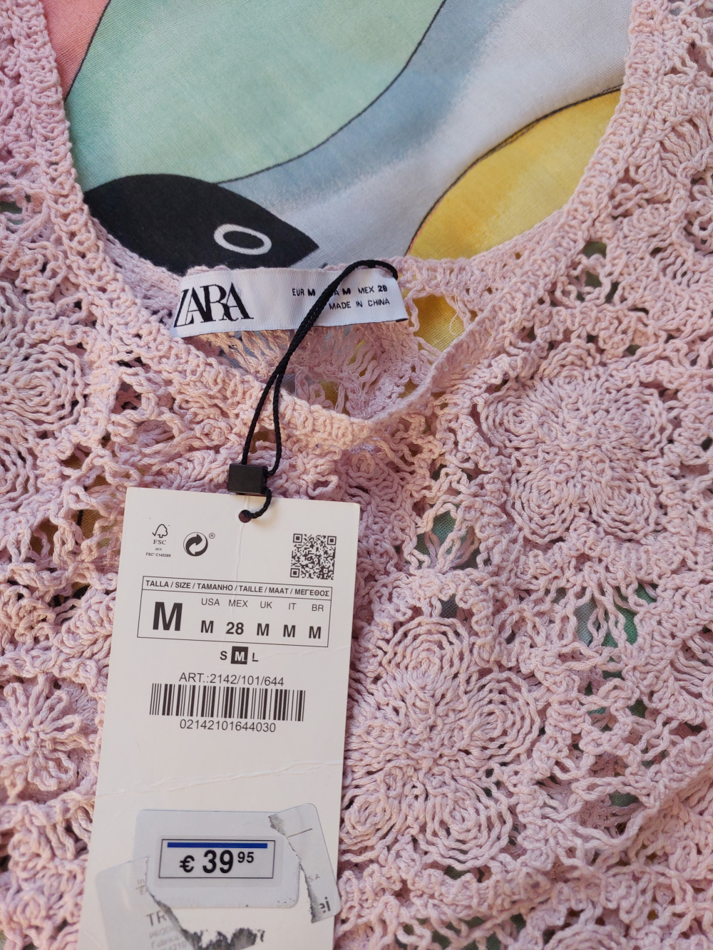 Кофта кружево zara 46