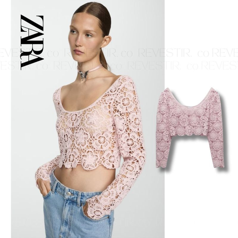 Кофта кружево zara 46