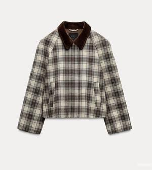 Клетчатая куртка Zara в стиле кейп, М