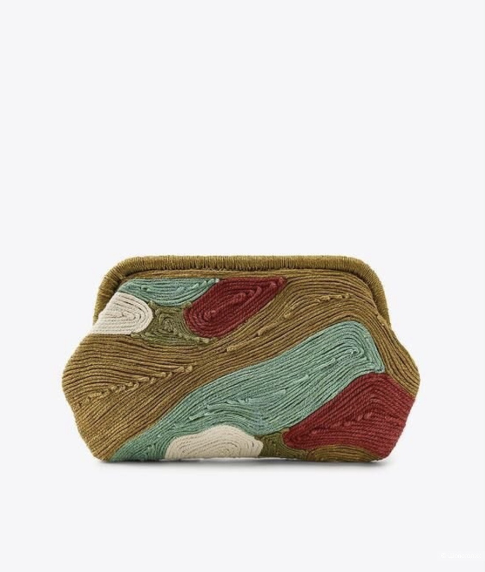 Разноцветная прямоугольная сумка Zara джут