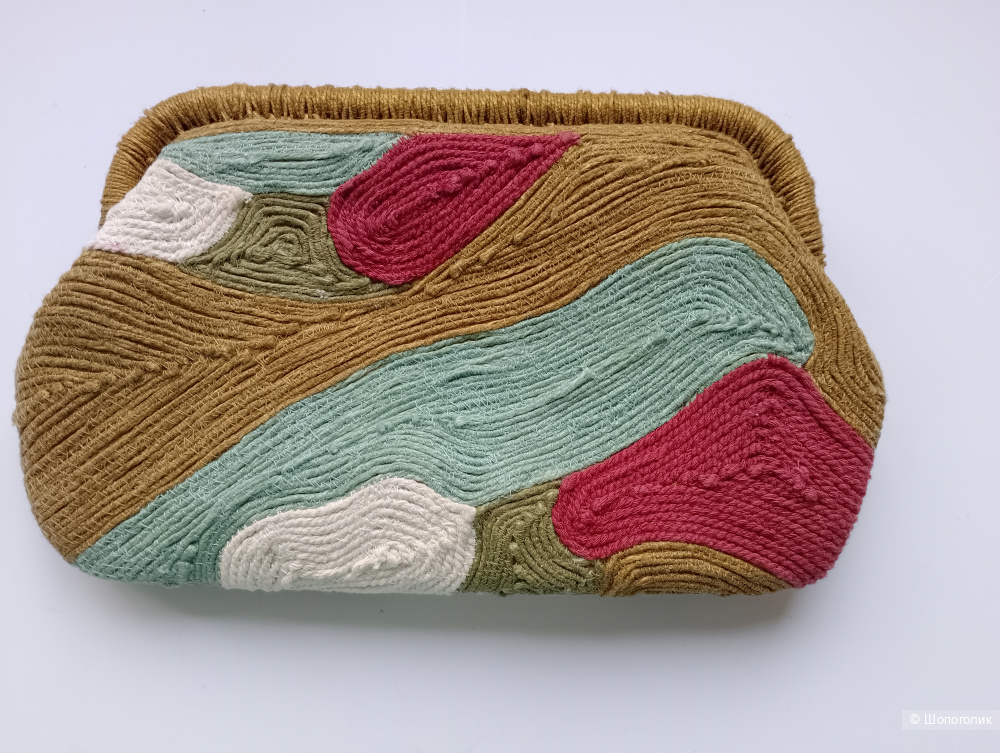 Разноцветная прямоугольная сумка Zara джут