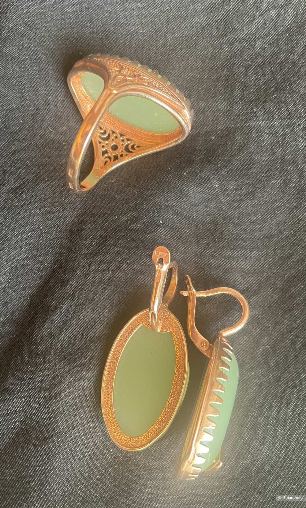 Комплект серьги+ кольцо серебро