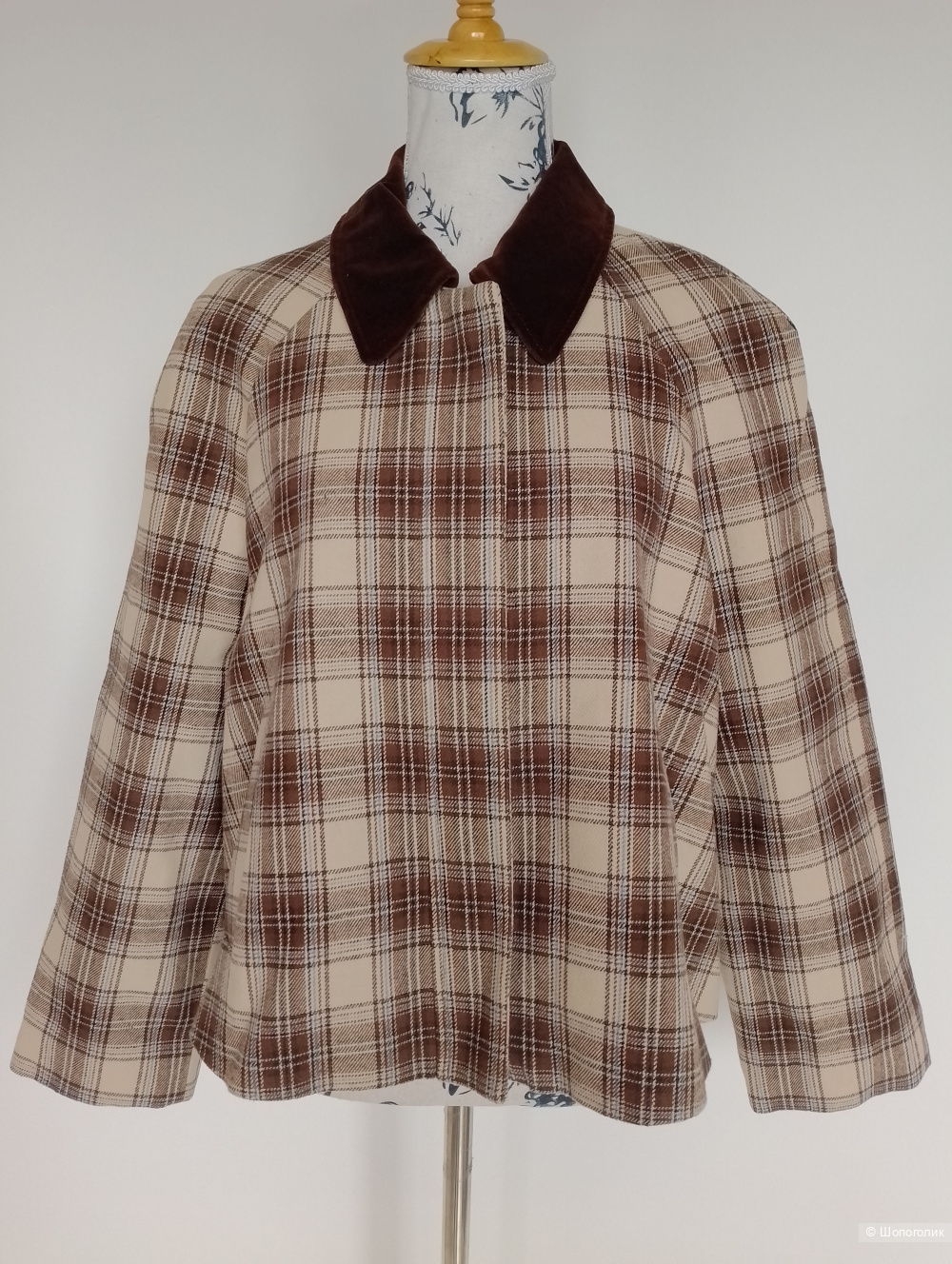 Клетчатая куртка Zara в стиле кейп, М