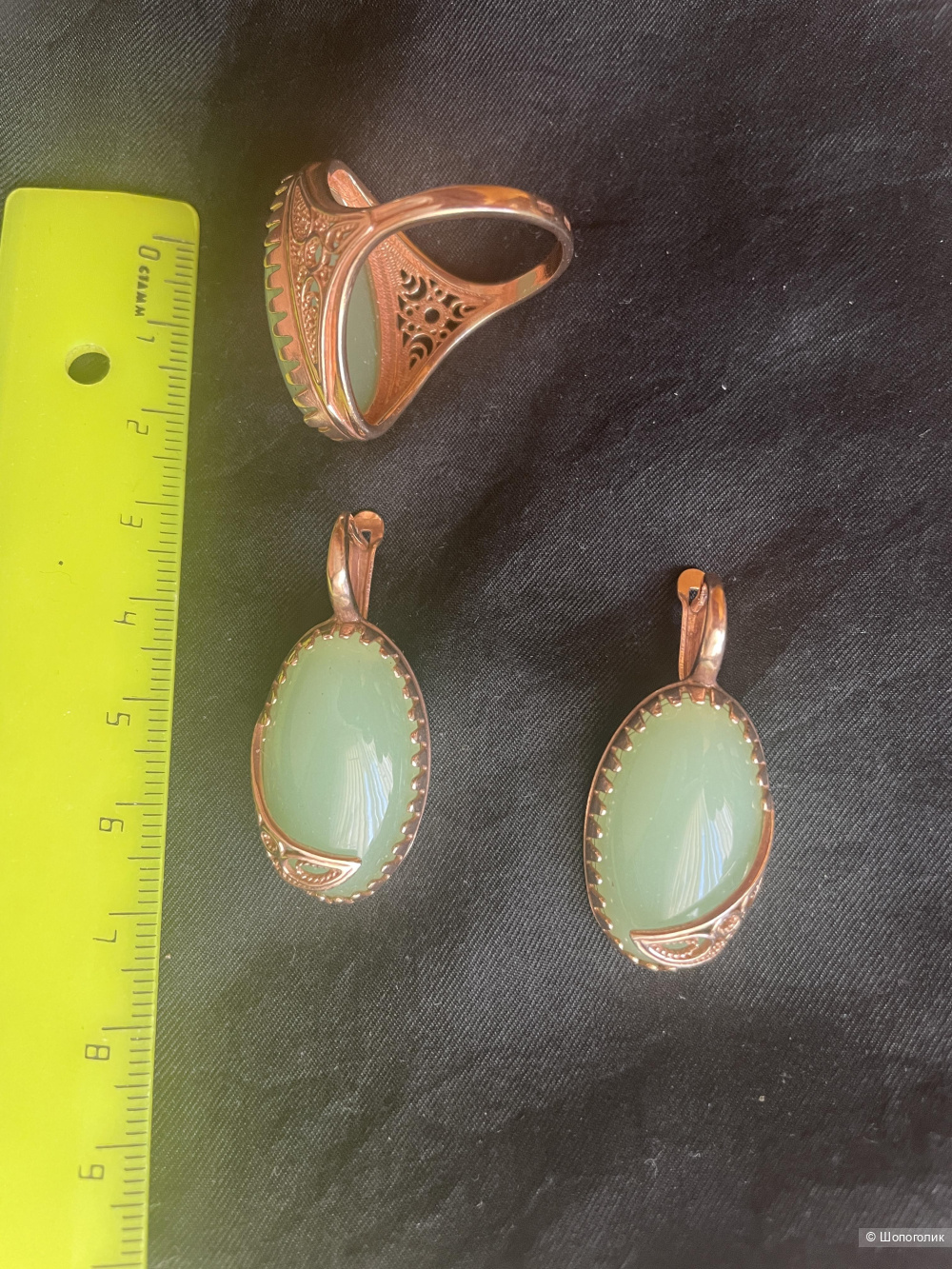 Комплект серьги+ кольцо серебро