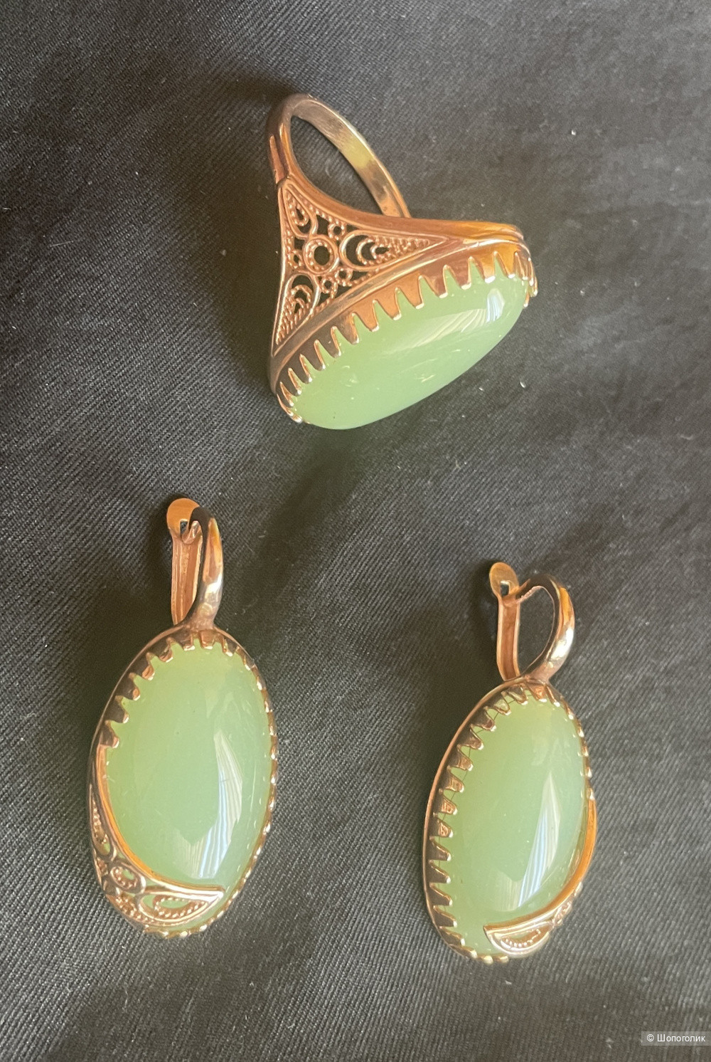 Комплект серьги+ кольцо серебро