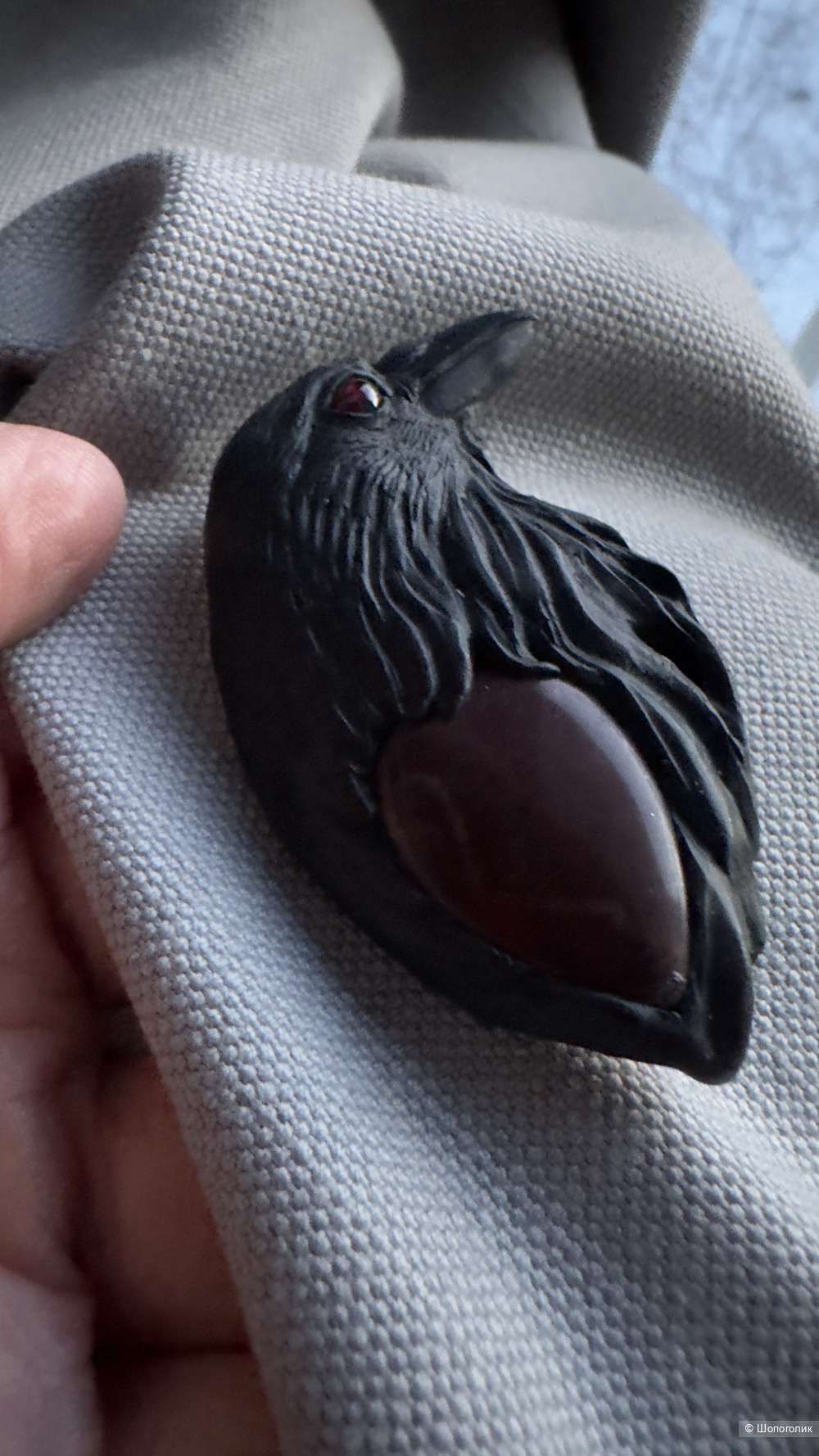 Брошь Черный ворон