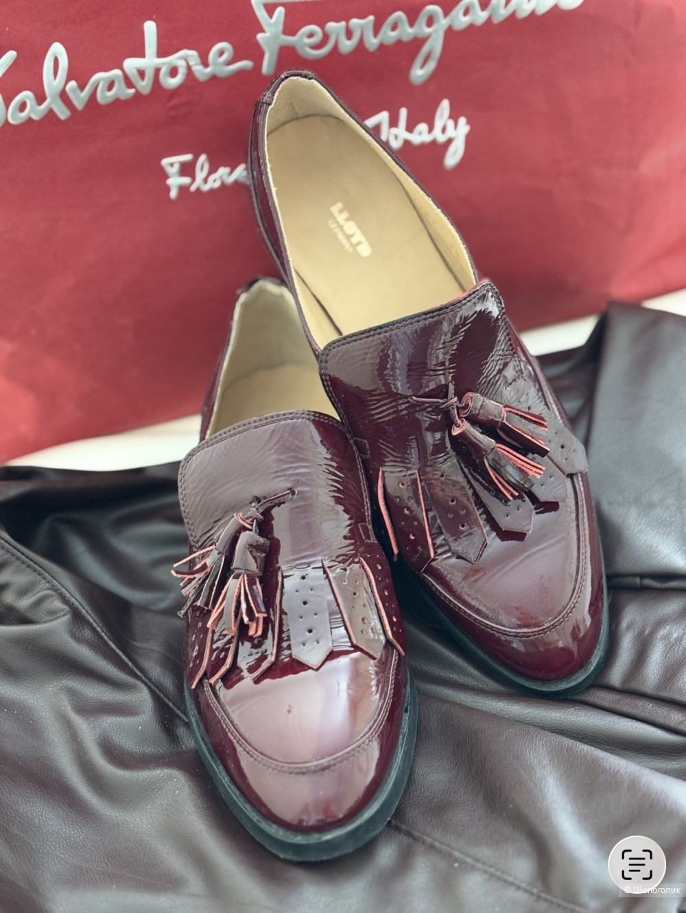 Кожаные лаковые лоферы Lloyd размер 38