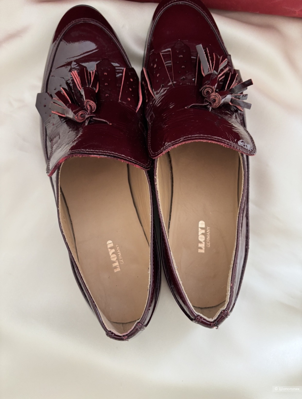 Кожаные лаковые лоферы Lloyd размер 38