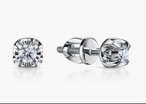 Золотые пусеты с бриллиантами