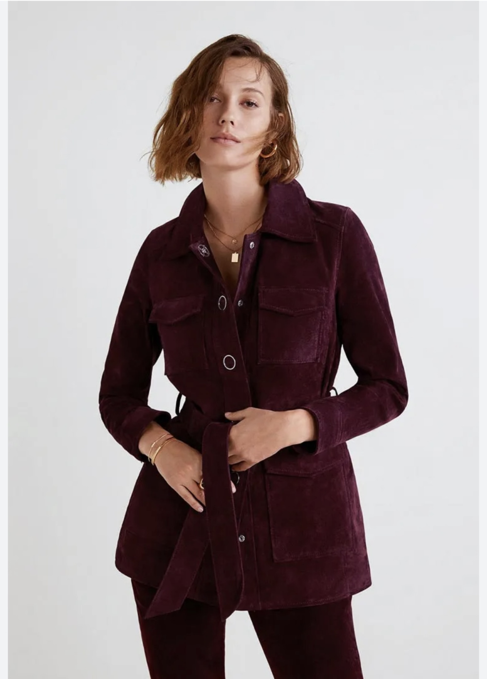 Куртка из натуральной замши Mango, р.M