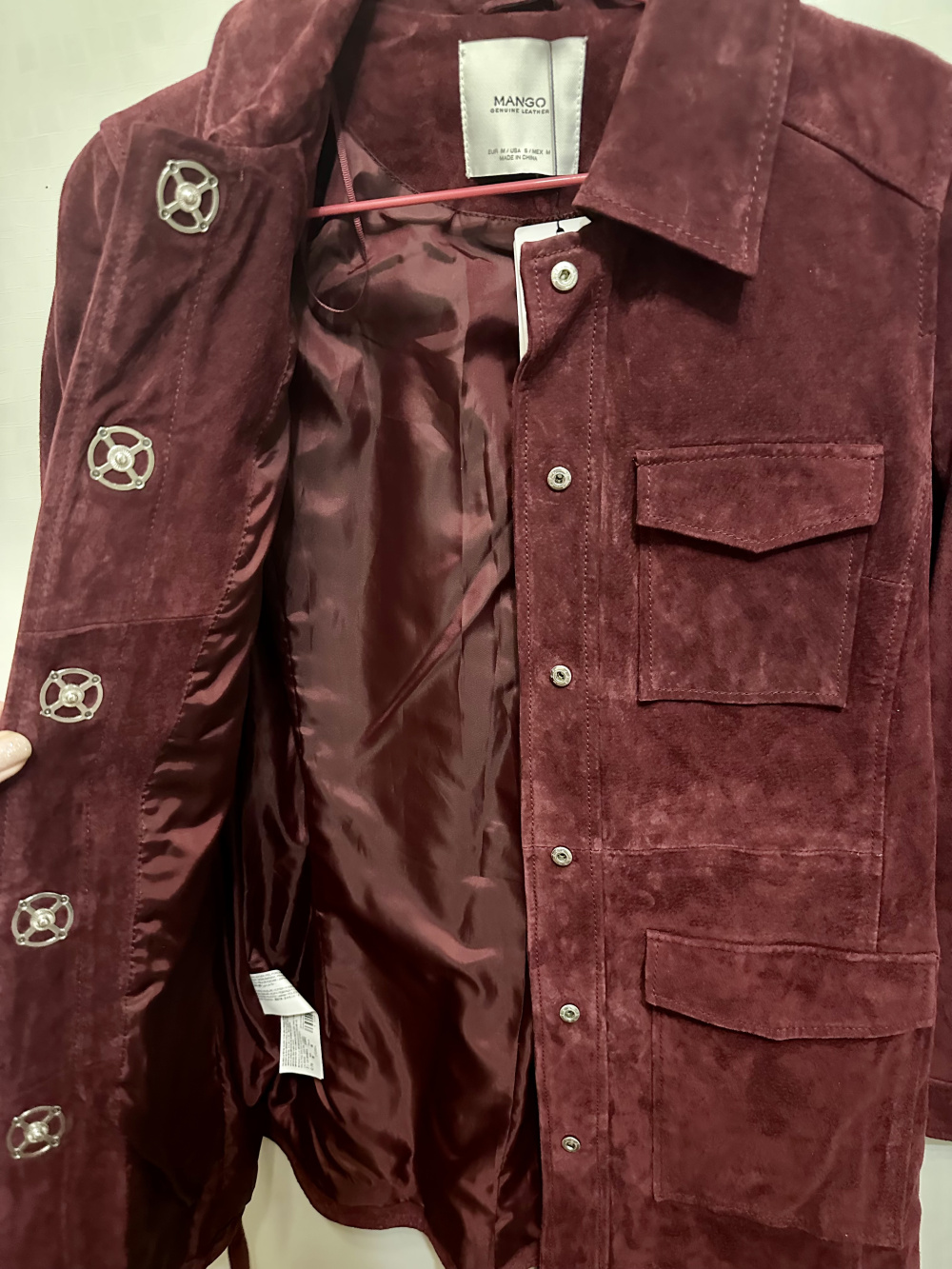 Куртка из натуральной замши Mango, р.M