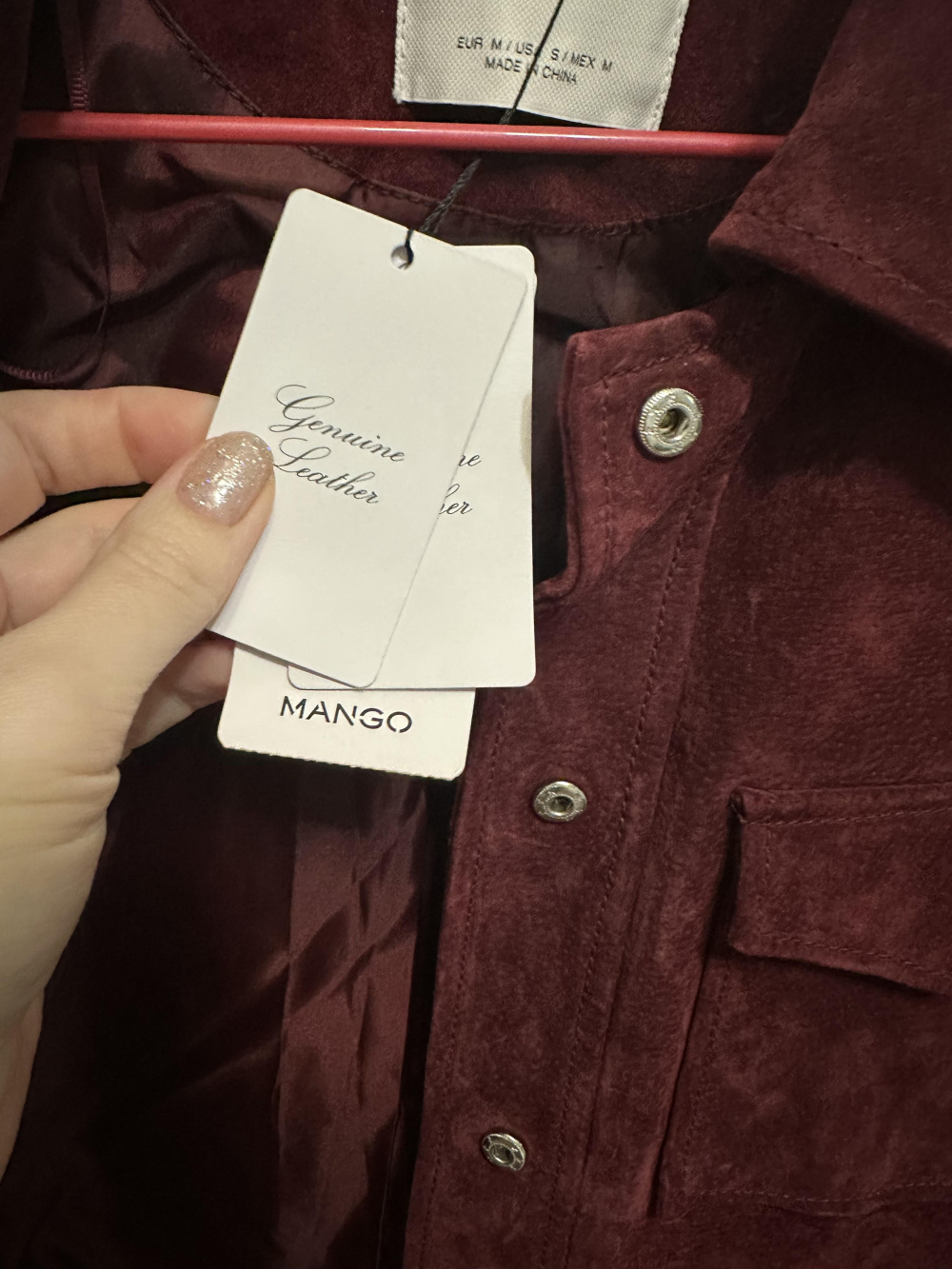 Куртка из натуральной замши Mango, р.M