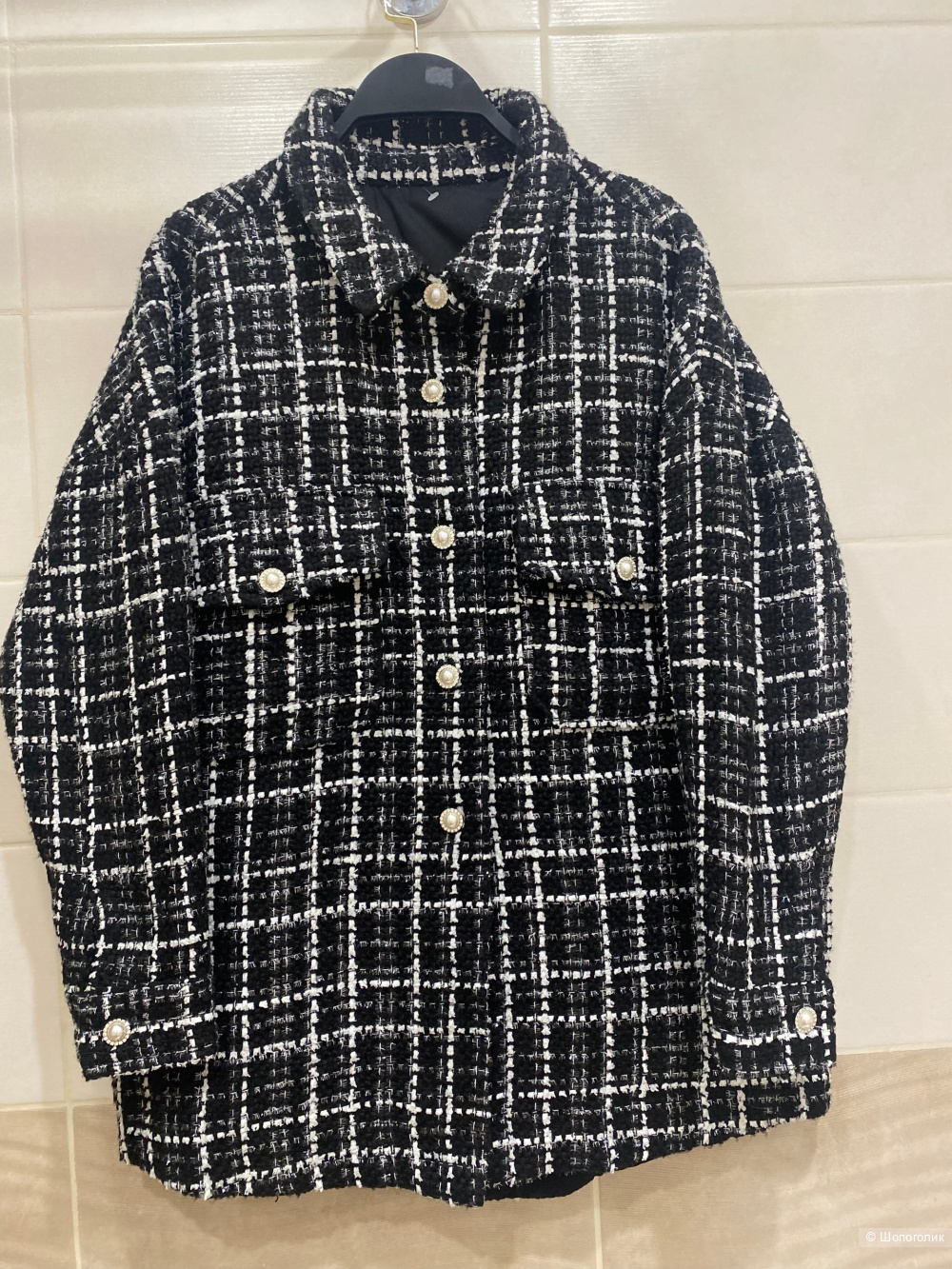 Твидовый жакет Quiz.Размер М.Оверсайз.