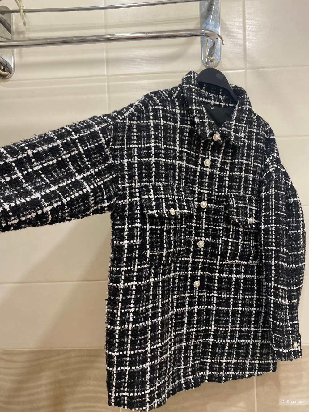 Твидовый жакет Quiz.Размер М.Оверсайз.