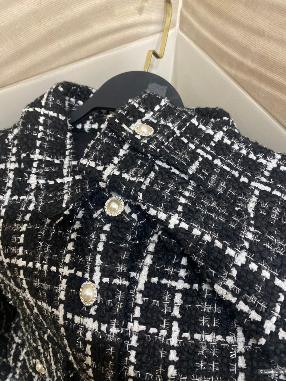 Твидовый жакет Quiz.Размер М.Оверсайз.